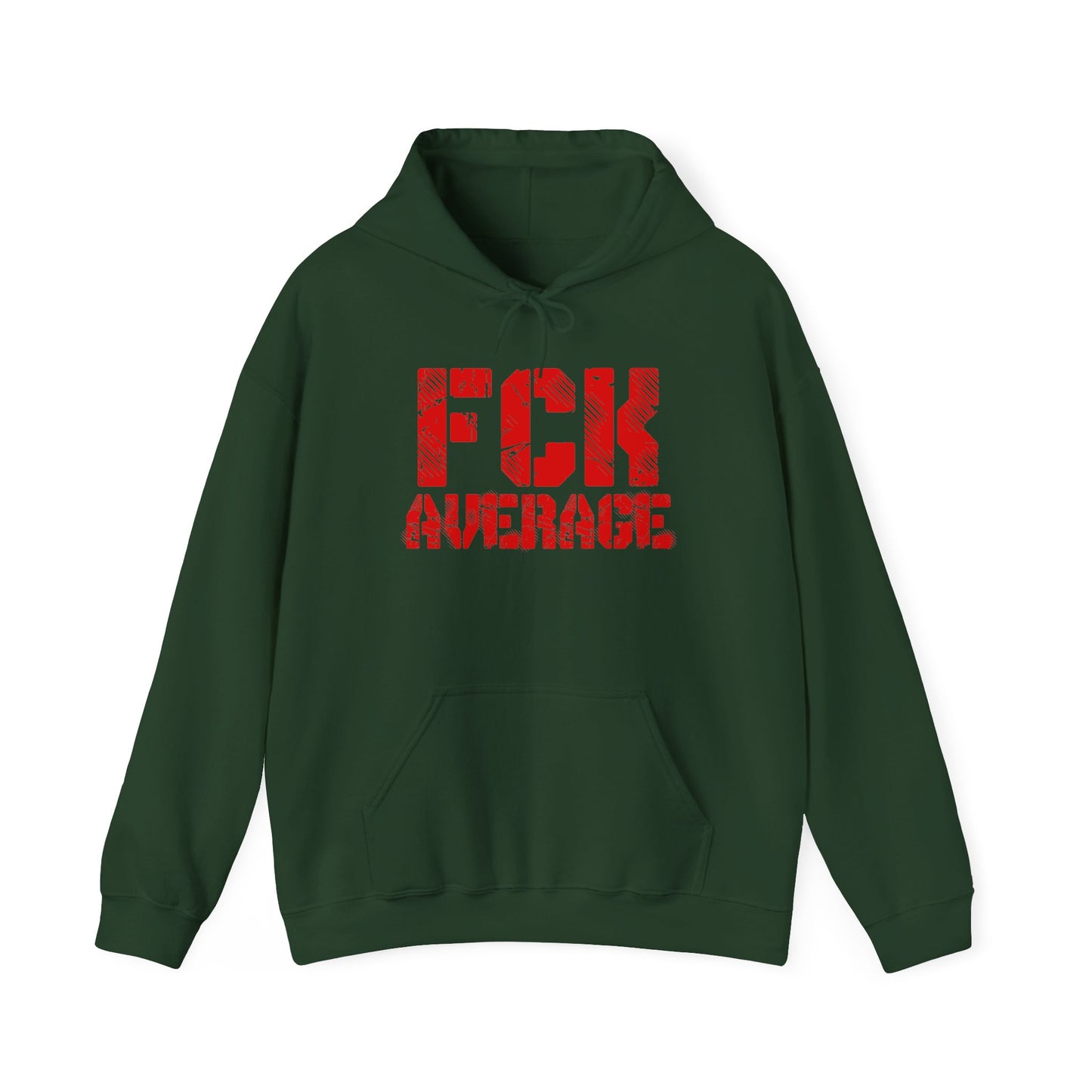 Men's "FCK Average" Heavy Hoodie (Red)