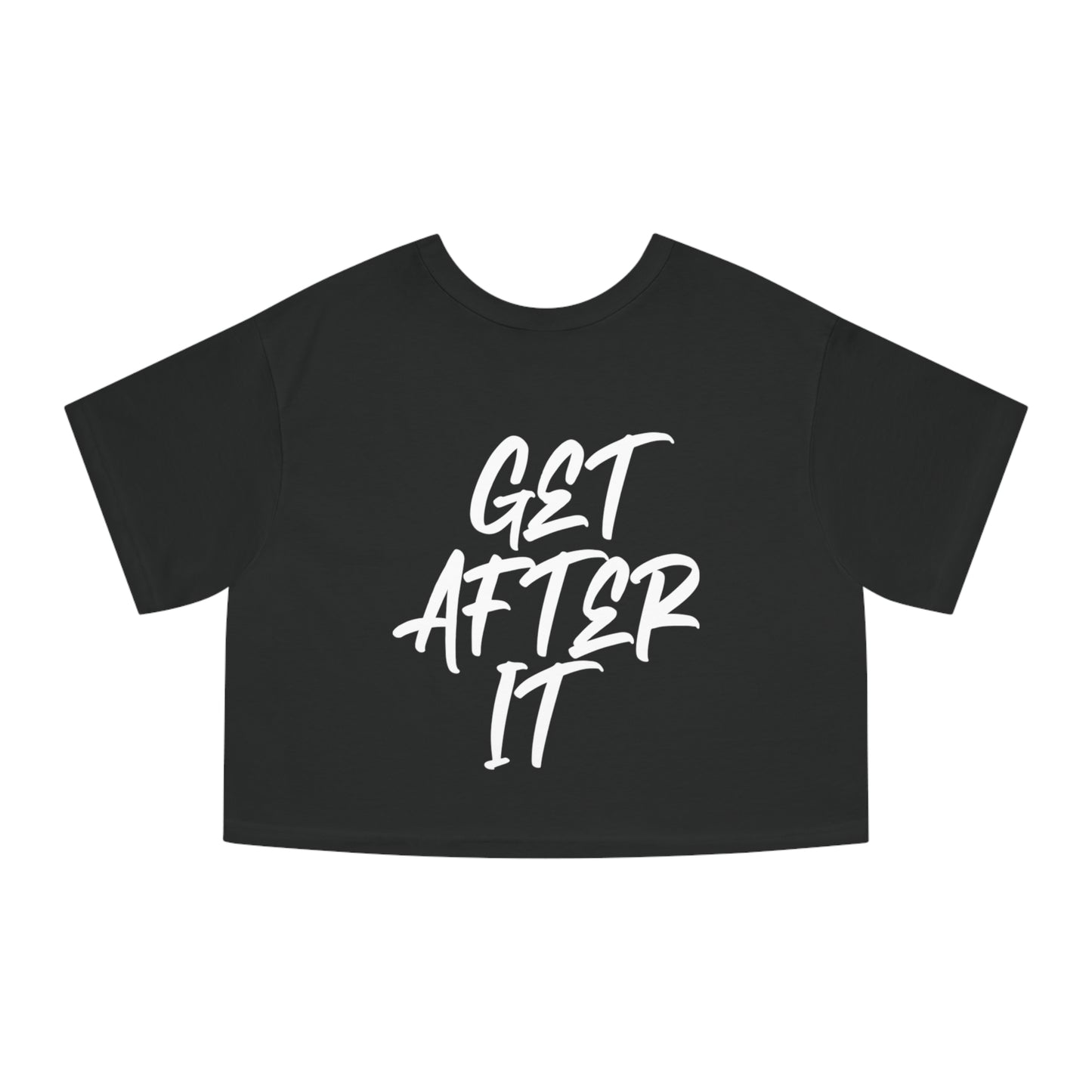 Women's "Get After It" - V1 Crop Top (White)