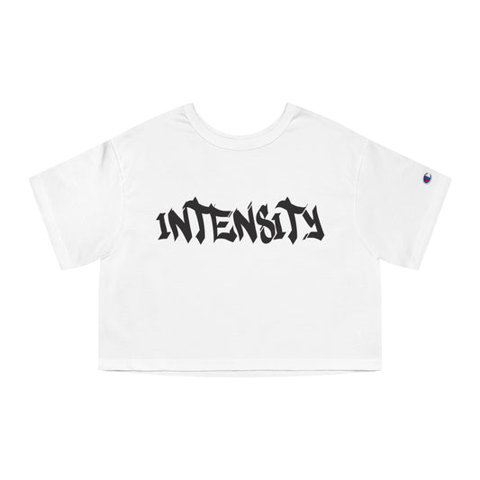 Women's "INTENSITY" Crop Top T-Shirt (Black)