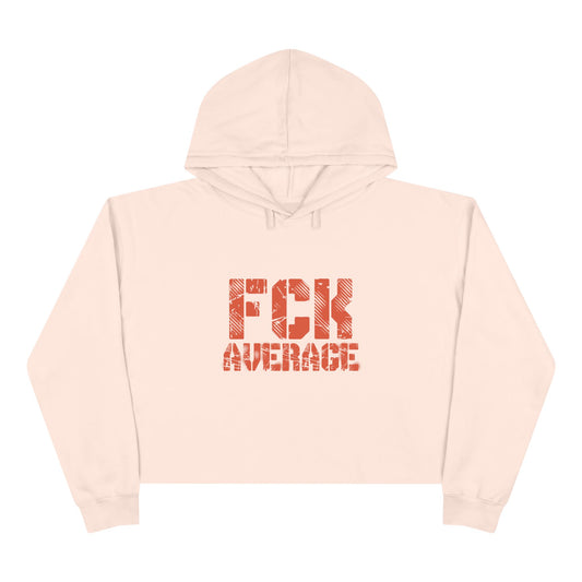 Women's "FCK Average" Crop Hoodie - Orange