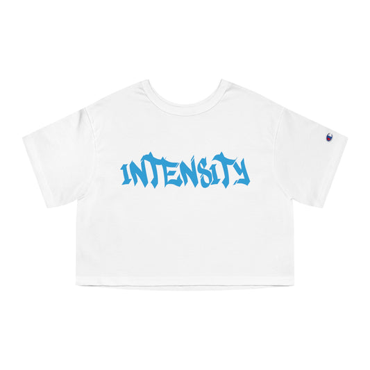 Women's "INTENSITY" Crop Top T-Shirt (Baby Blue)