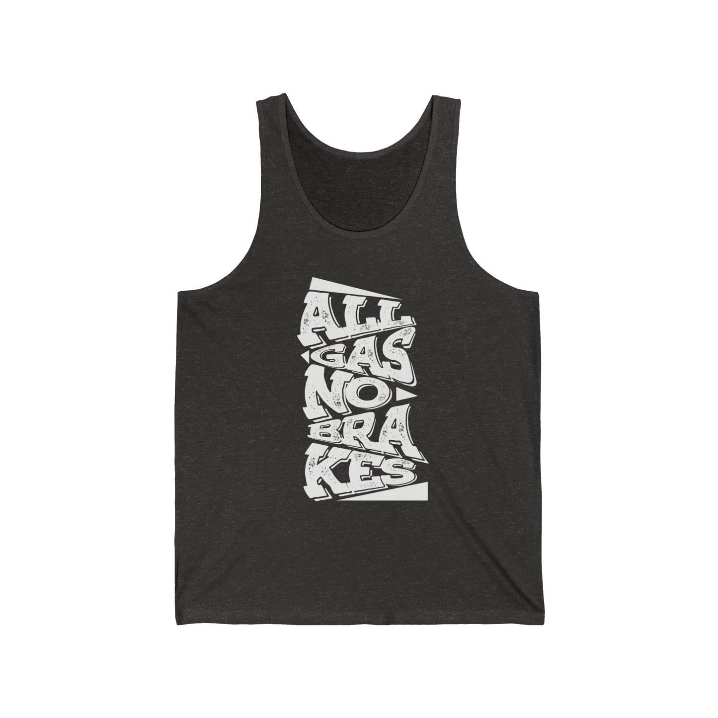 Men's "All Gas No Brakes" Tank Top (White)