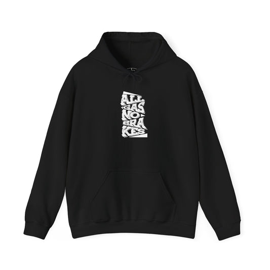Men's Heavy Hoodie - "All Gas No Breaks" (White)