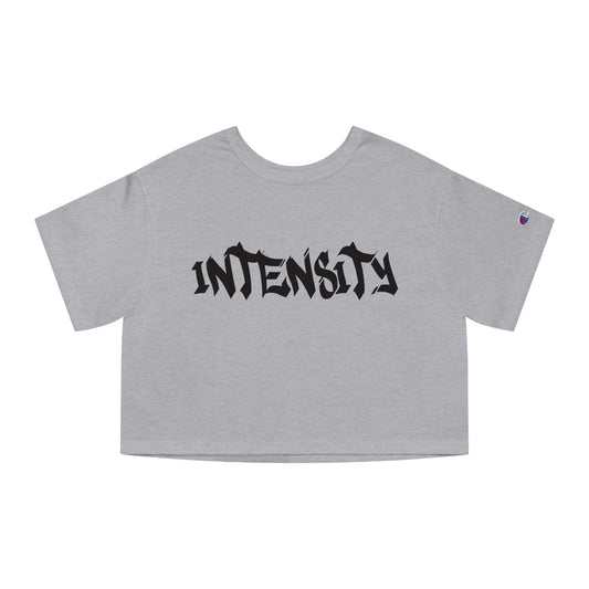 Women's "INTENSITY" Crop Top T-Shirt (Black)
