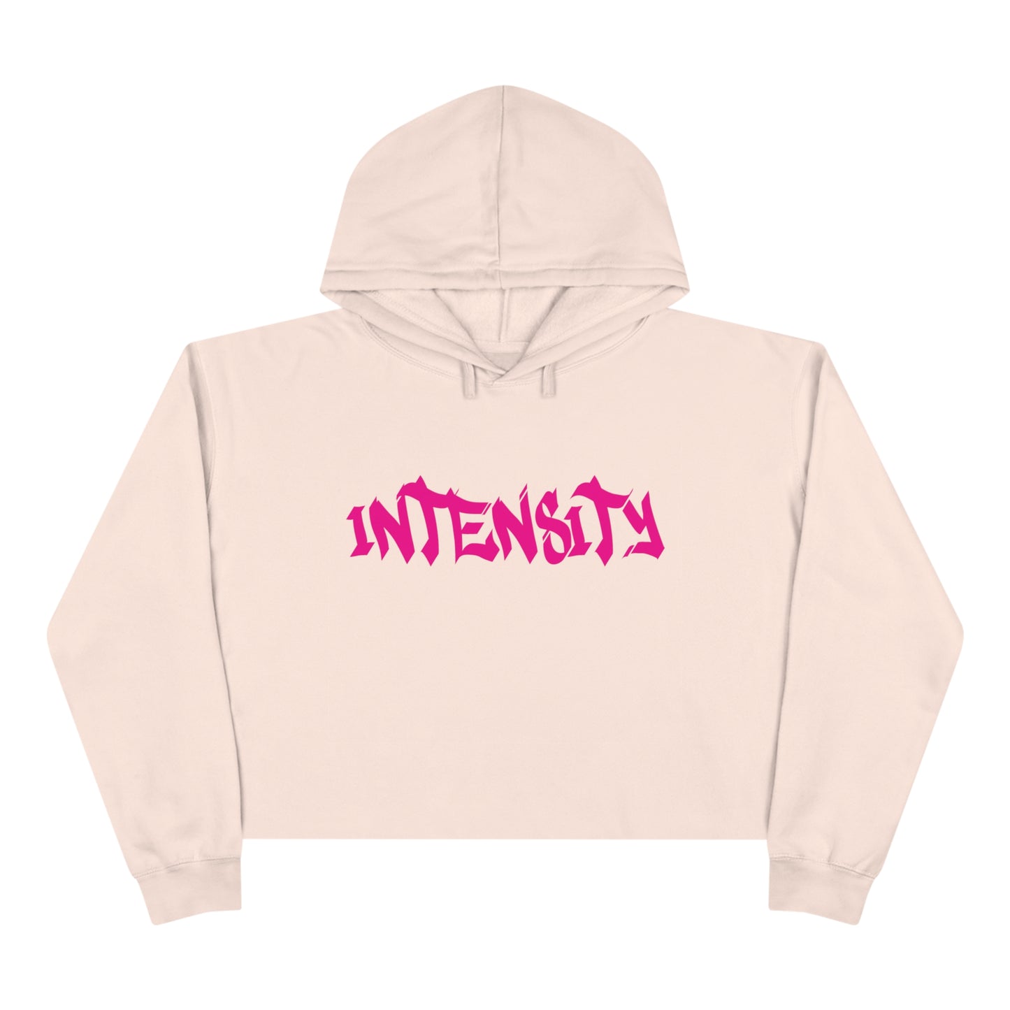 Women's "INTENSITY" Crop Top Hoodie Hot Pink Logo