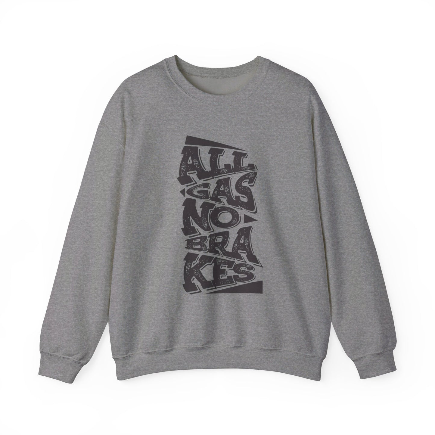 Men's "All Gas No Brakes" Crewneck Sweatshirt (Black)