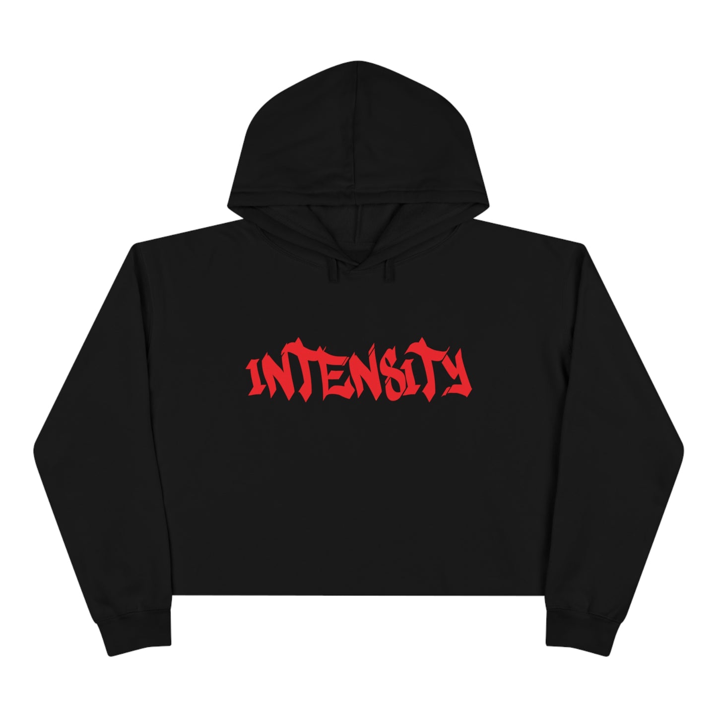 Women's "INTENSITY" Crop Top Hoodie Red Logo