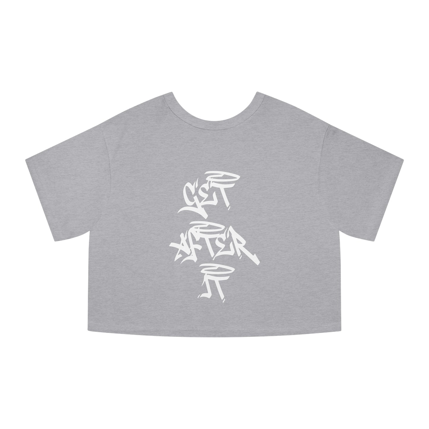 Women's "Get After It" - V2 Crop Top (White)