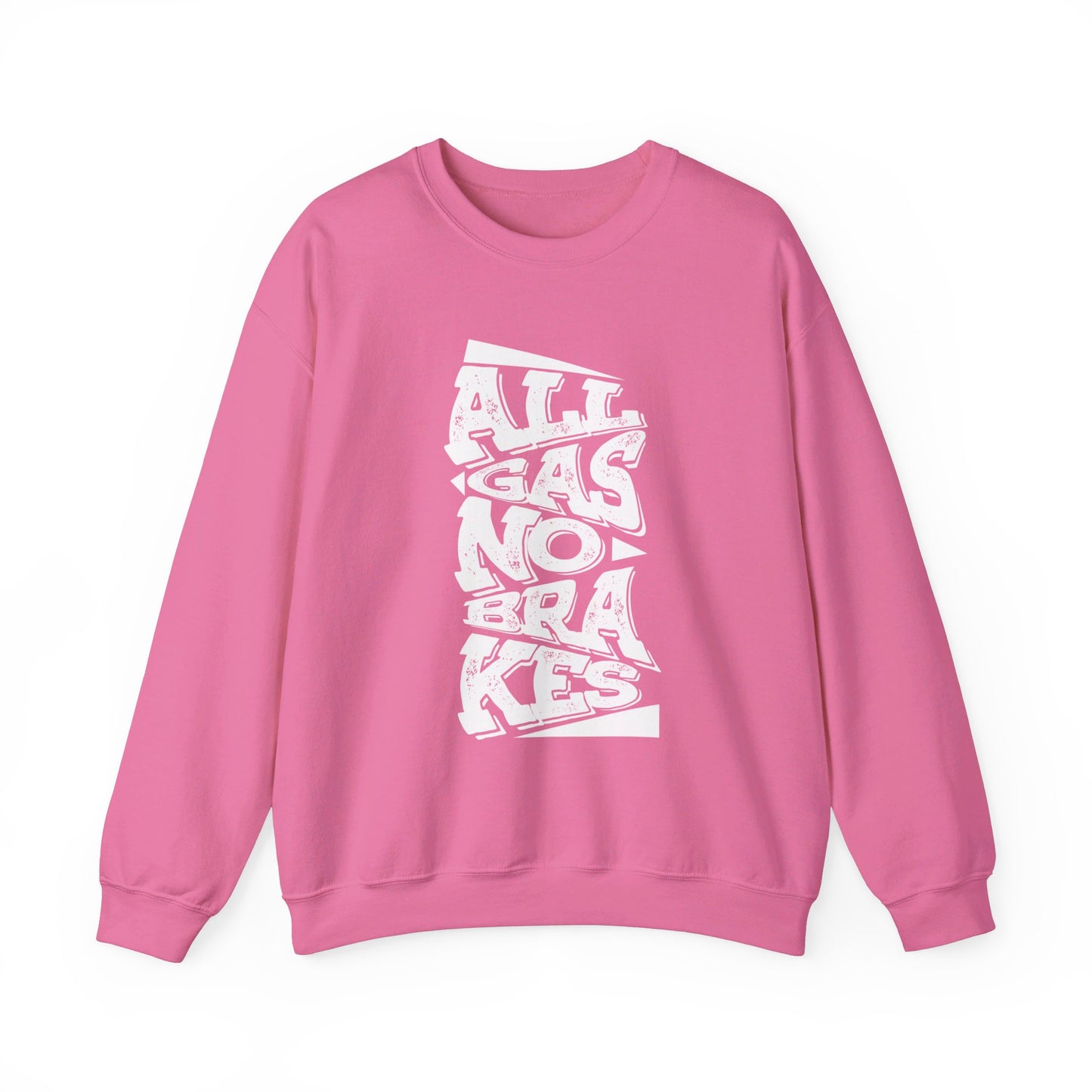 Women's "All Gas No Brakes" Crewneck Sweatshirt (White)