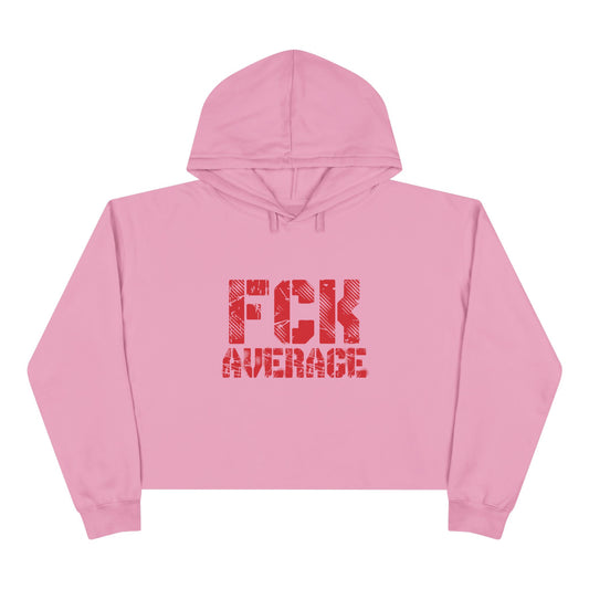 Women's "FCK Average" Crop Hoodie - Red