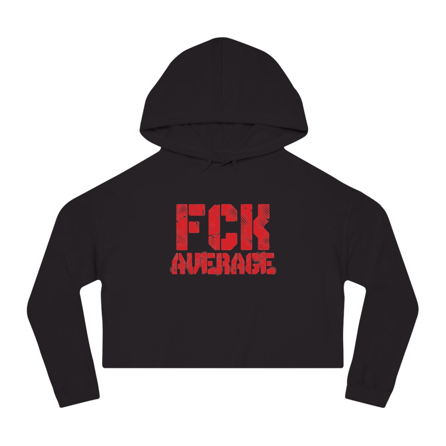 Women’s "FCK Average" Cropped Hooded Sweatshirt - Red