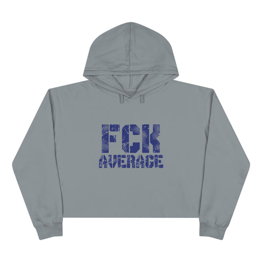 Women's "FCK Average" Crop Hoodie - Blue