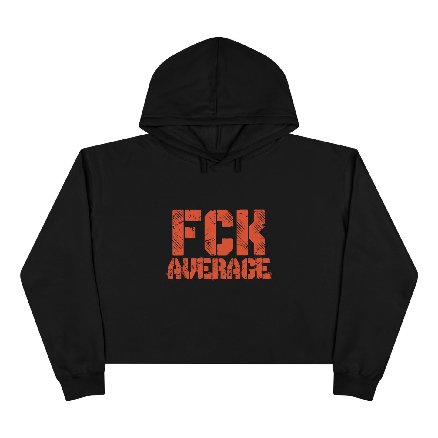 Women's "FCK Average" Crop Hoodie - Orange