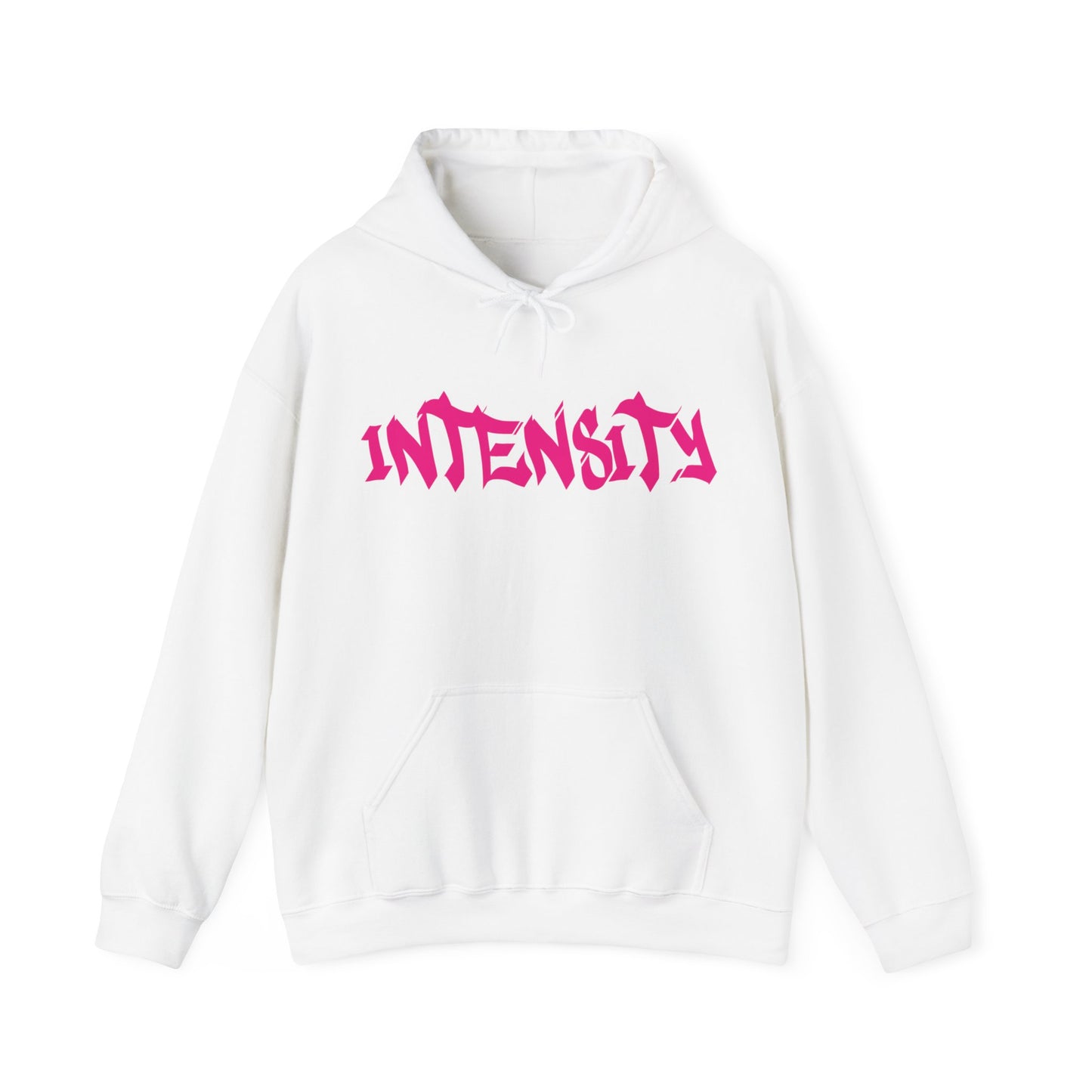 Men's "INTENSITY" Heavy Hoodie Hot Pink Logo
