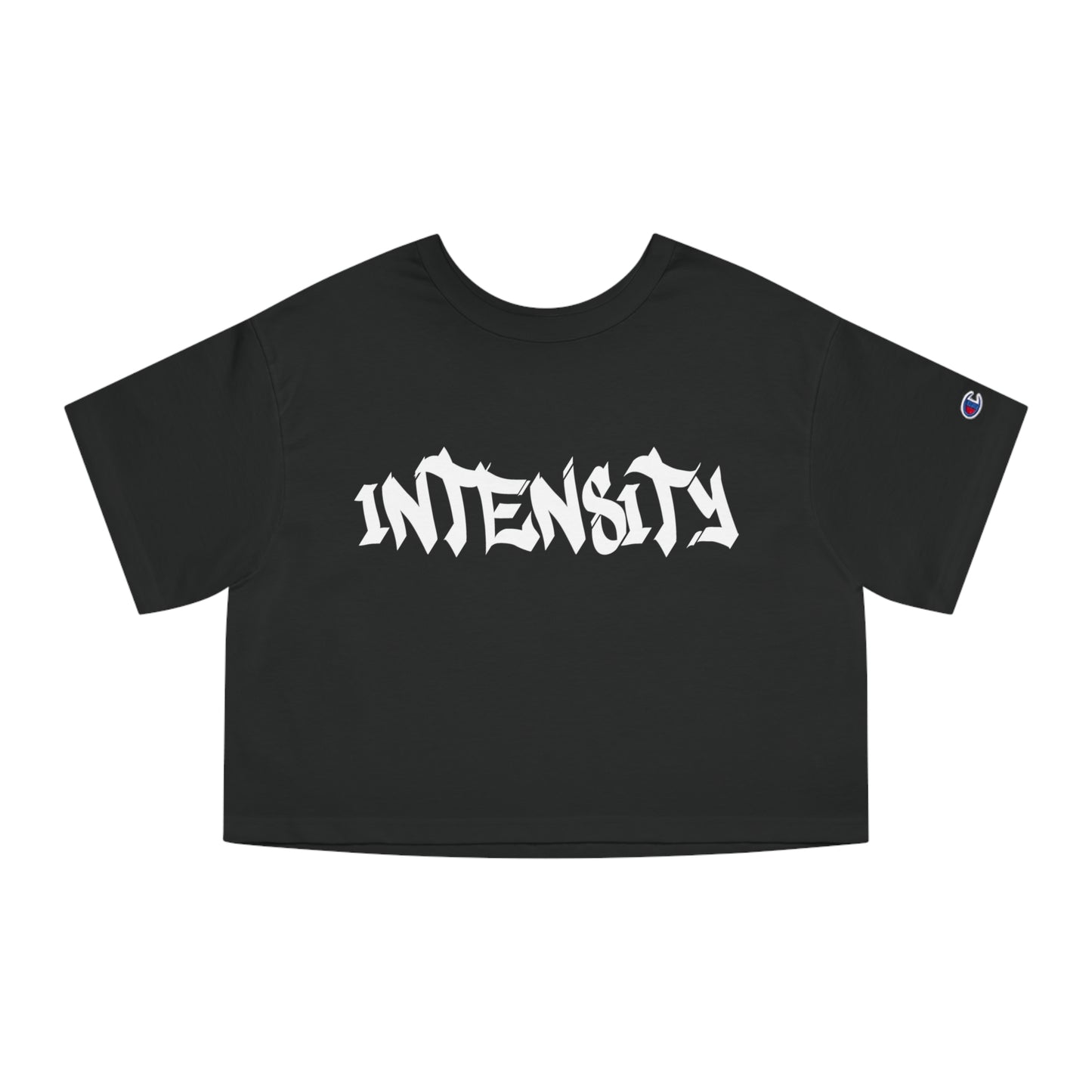 Women's "INTENSITY" Crop Top T-Shirt (White)