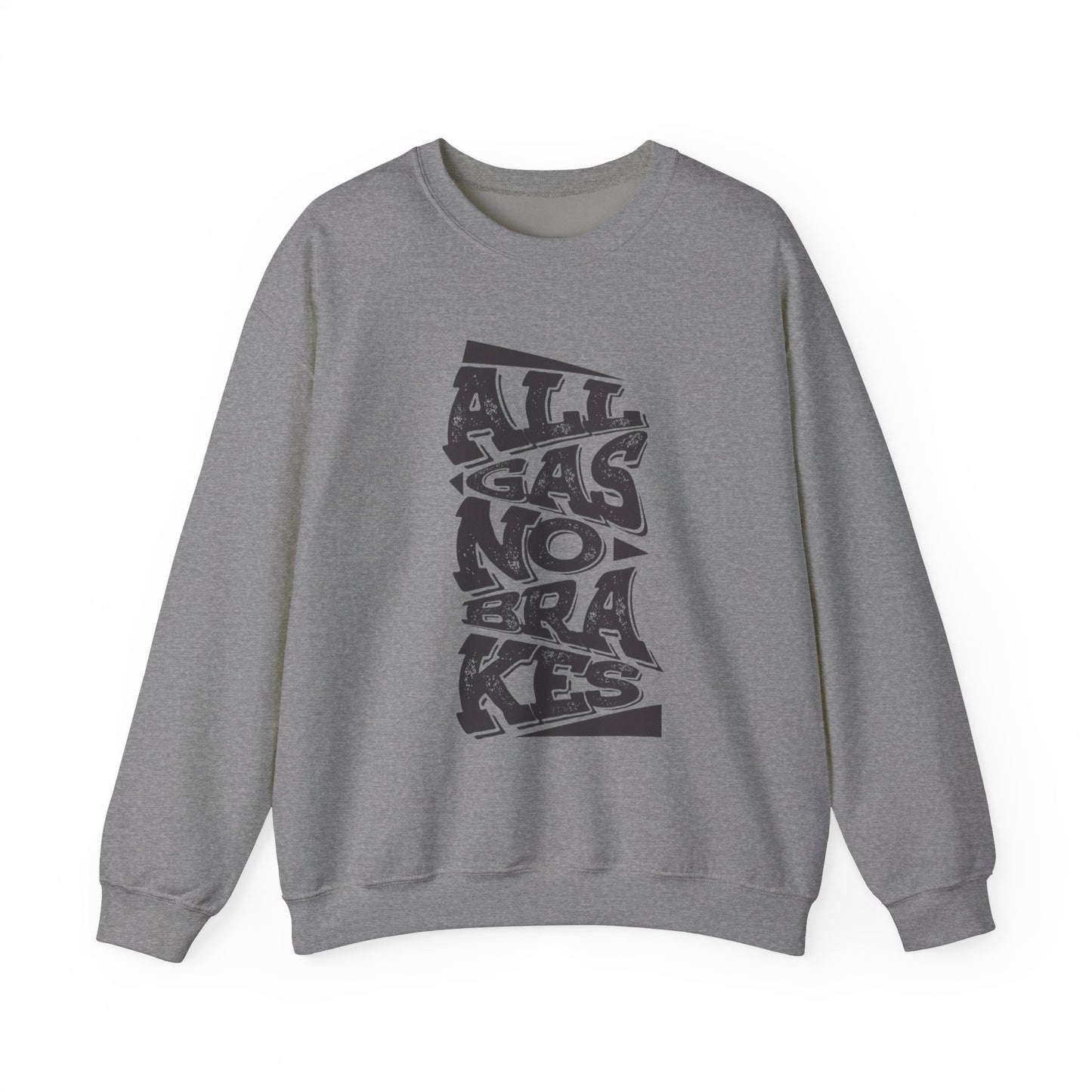 Women's "All Gas No Brakes" Crewneck Sweatshirt (Black)