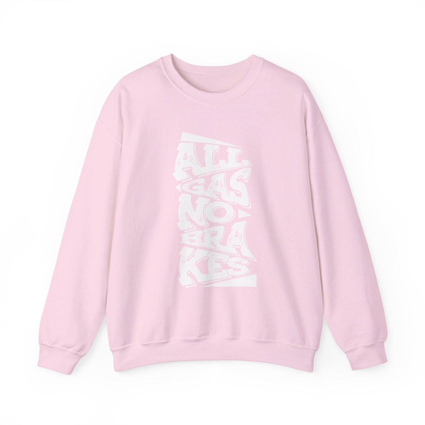 Women's "All Gas No Brakes" Crewneck Sweatshirt (White)