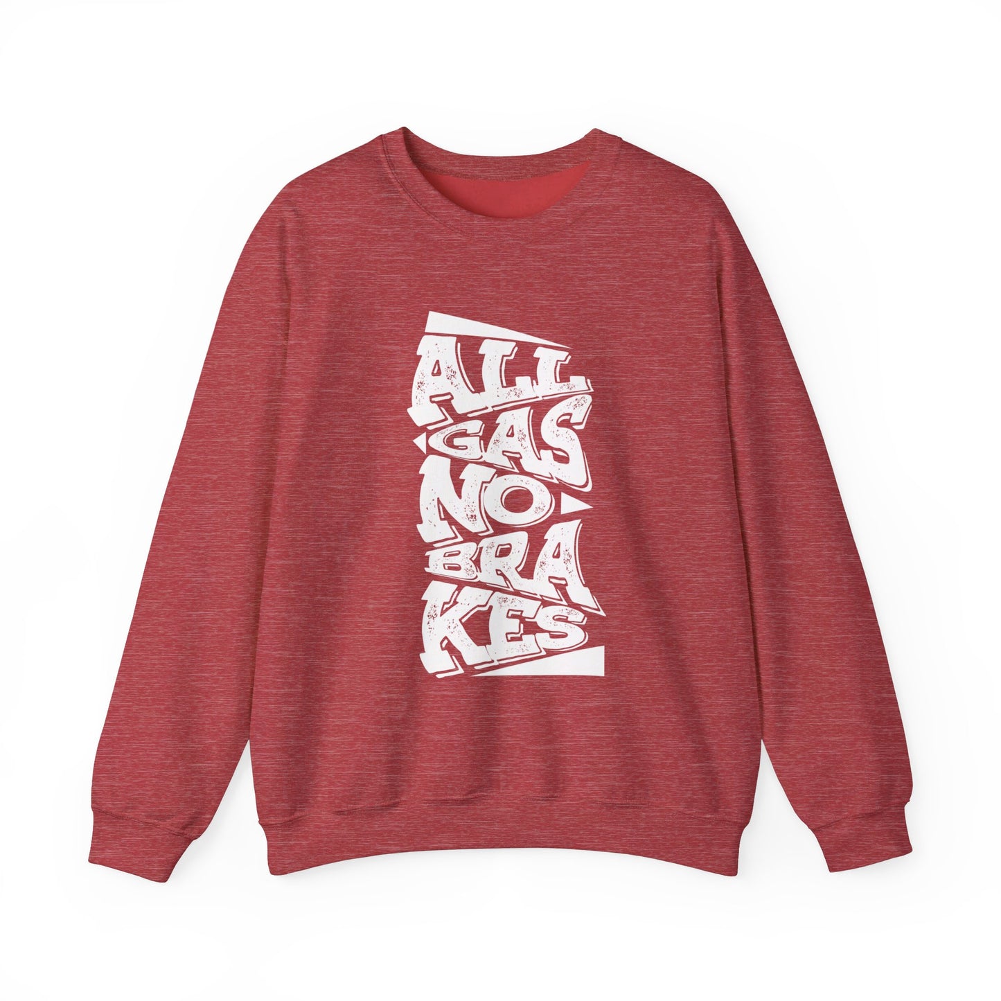 Women's "All Gas No Brakes" Crewneck Sweatshirt (White)