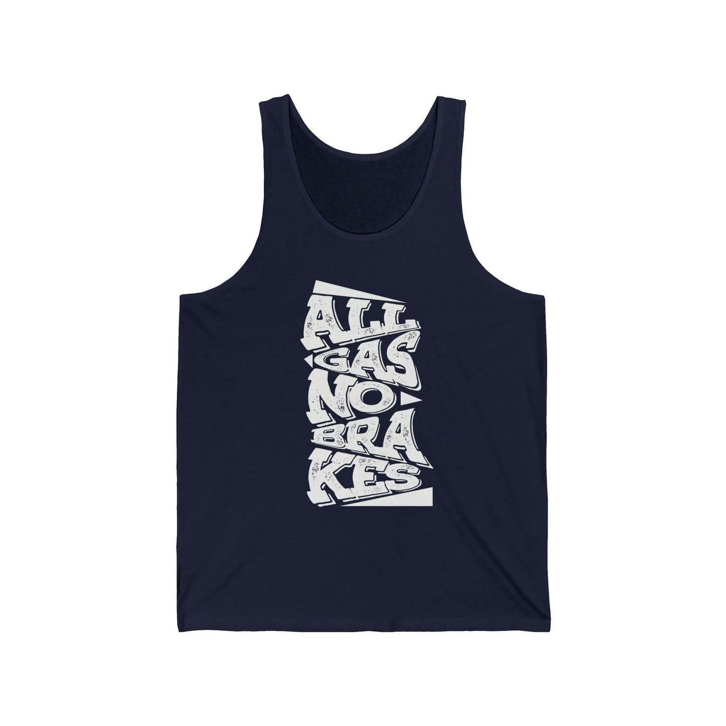 Men's Jersey Tank - All Gas No Brakes (White)