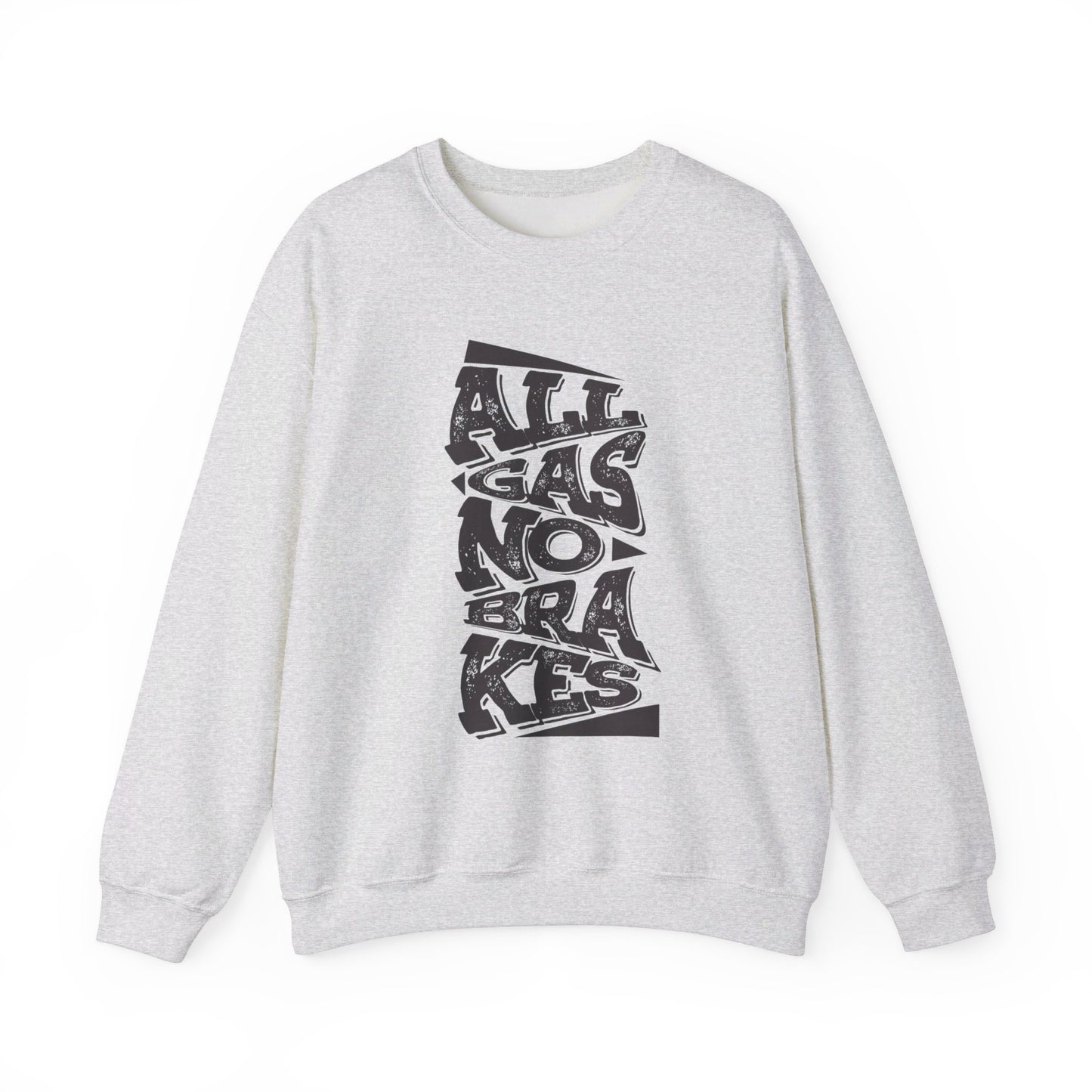 Men's "All Gas No Brakes" Crewneck Sweatshirt (Black)