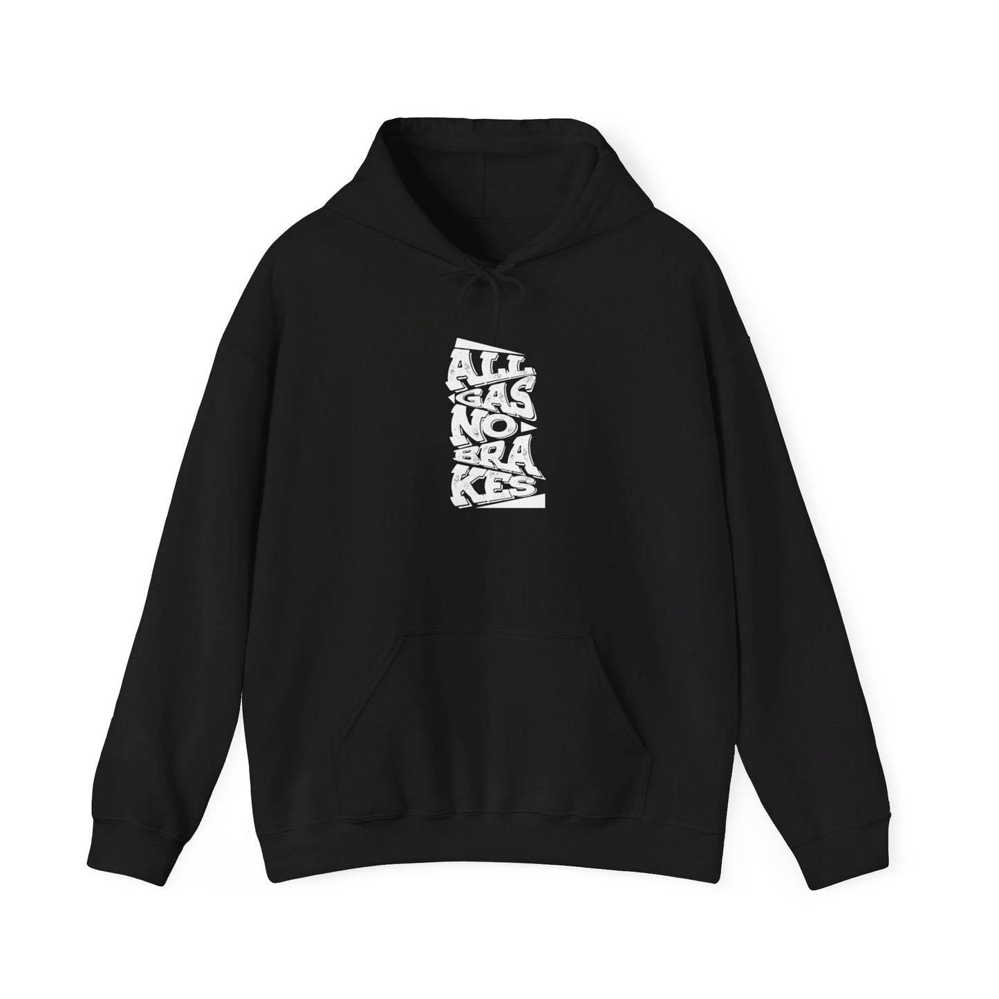 Men's "All Gas No Brakes" Heavy Hoodie (White)