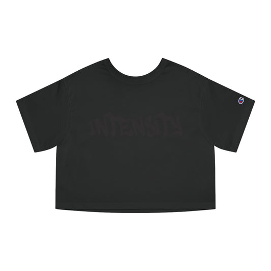 Women's "INTENSITY" Crop Top T-Shirt (Black)