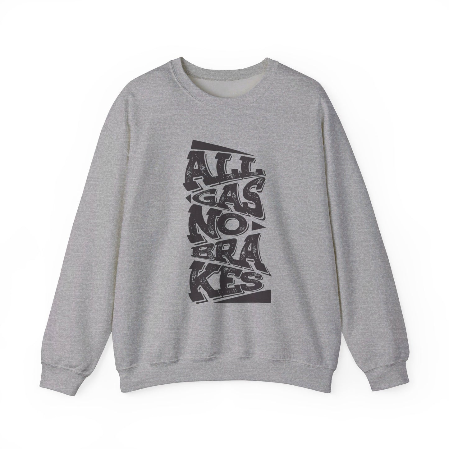 Men's "All Gas No Brakes" Crewneck Sweatshirt (Black)