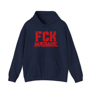 Open image in slideshow, Men&#39;s &quot;FCK Average&quot; Heavy Hoodie (Red)
