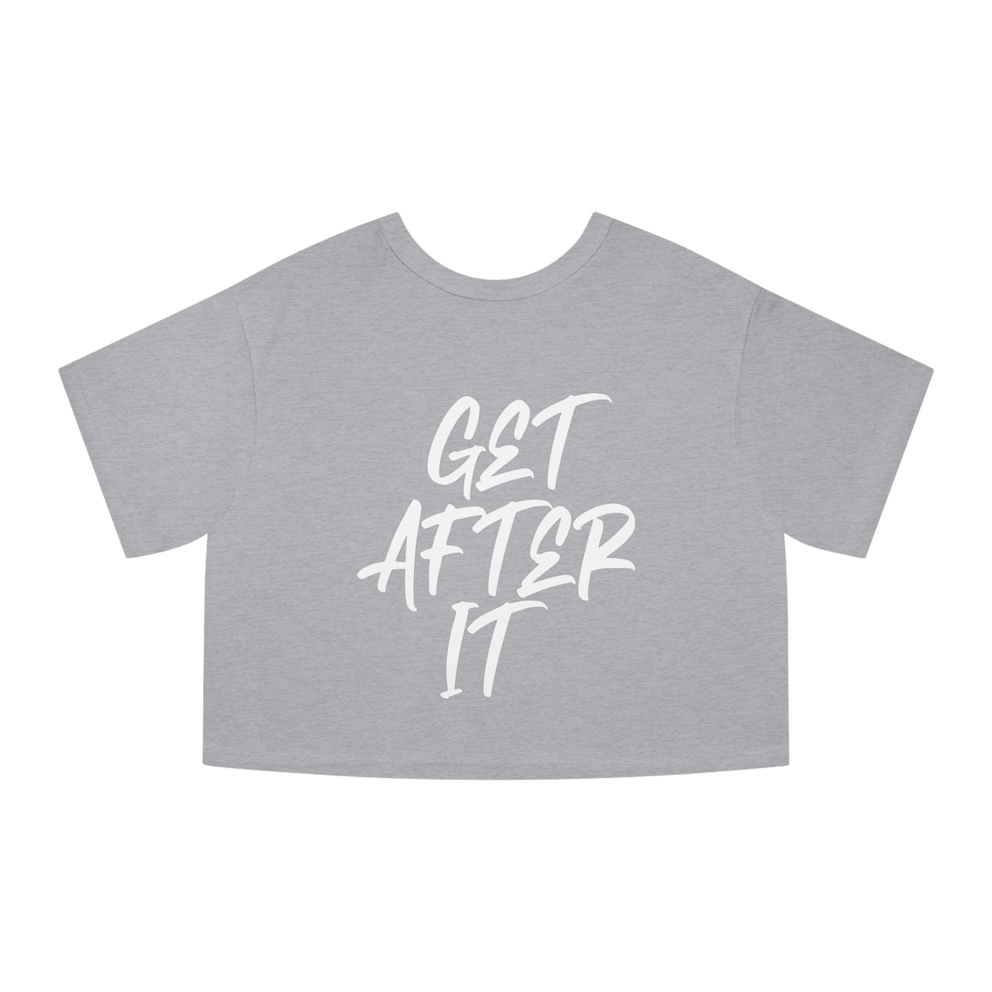 Women's "Get After It" - V1 Crop Top (White)
