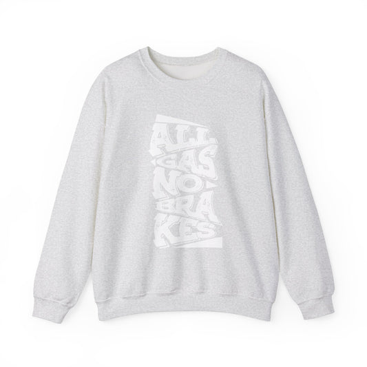 Men's "All Gas No Brakes" Crewneck Sweatshirt (White)