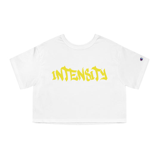 Women's "INTENSITY" Crop Top T-Shirt (Yellow)