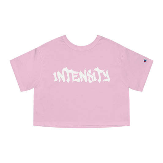 Women's "INTENSITY" Crop Top Shirt (White)