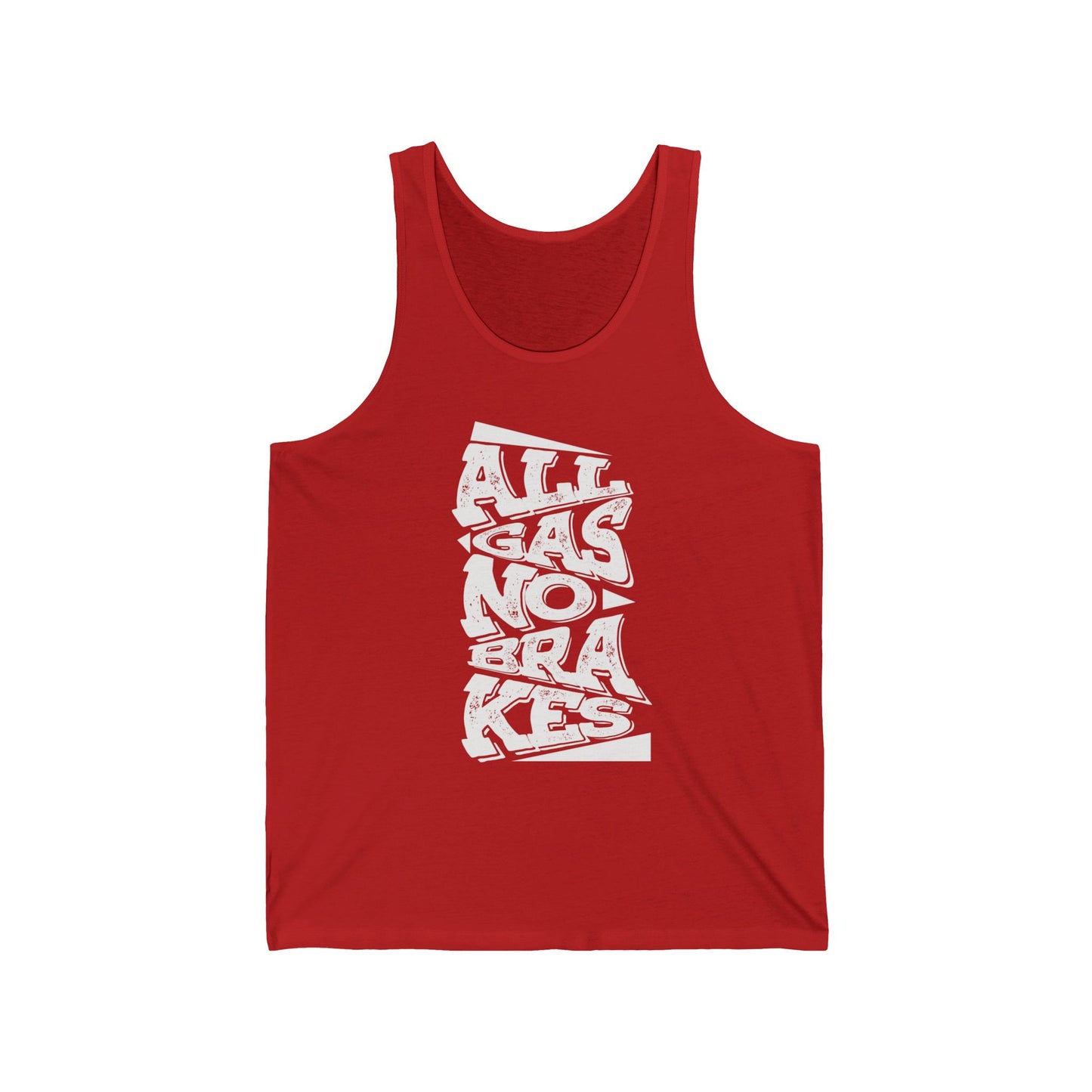 Men's "All Gas No Brakes" Tank Top (White)