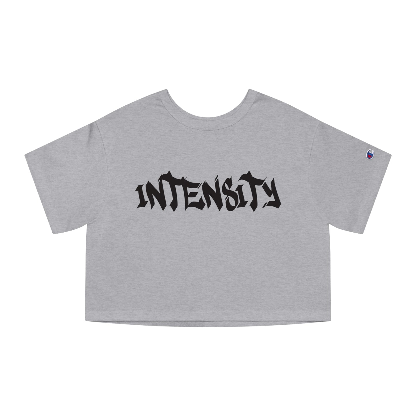 Women's "INTENSITY" Crop Top T-Shirt (Black)