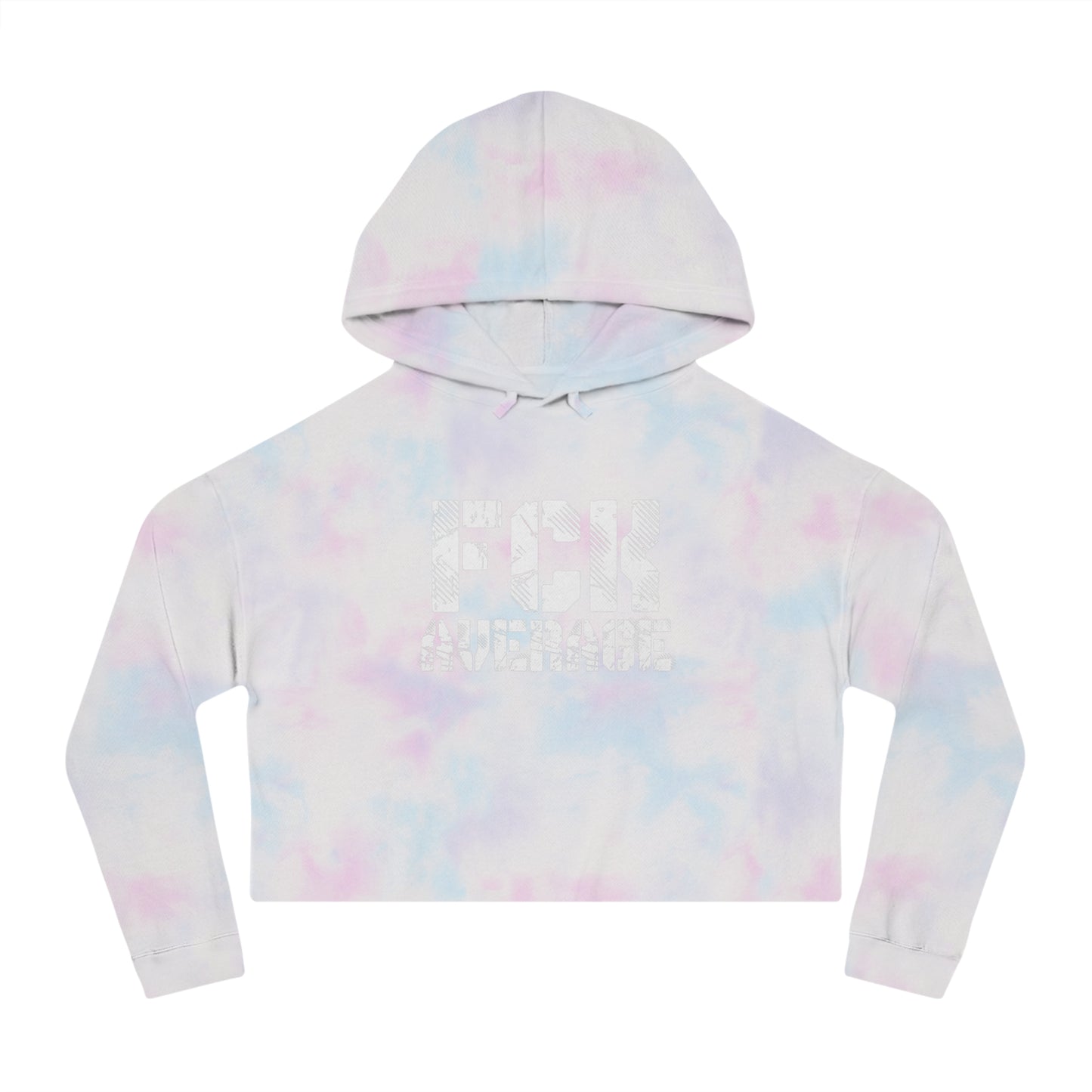 Women's "FCK Average" Cropped Hooded Sweatshirt - White