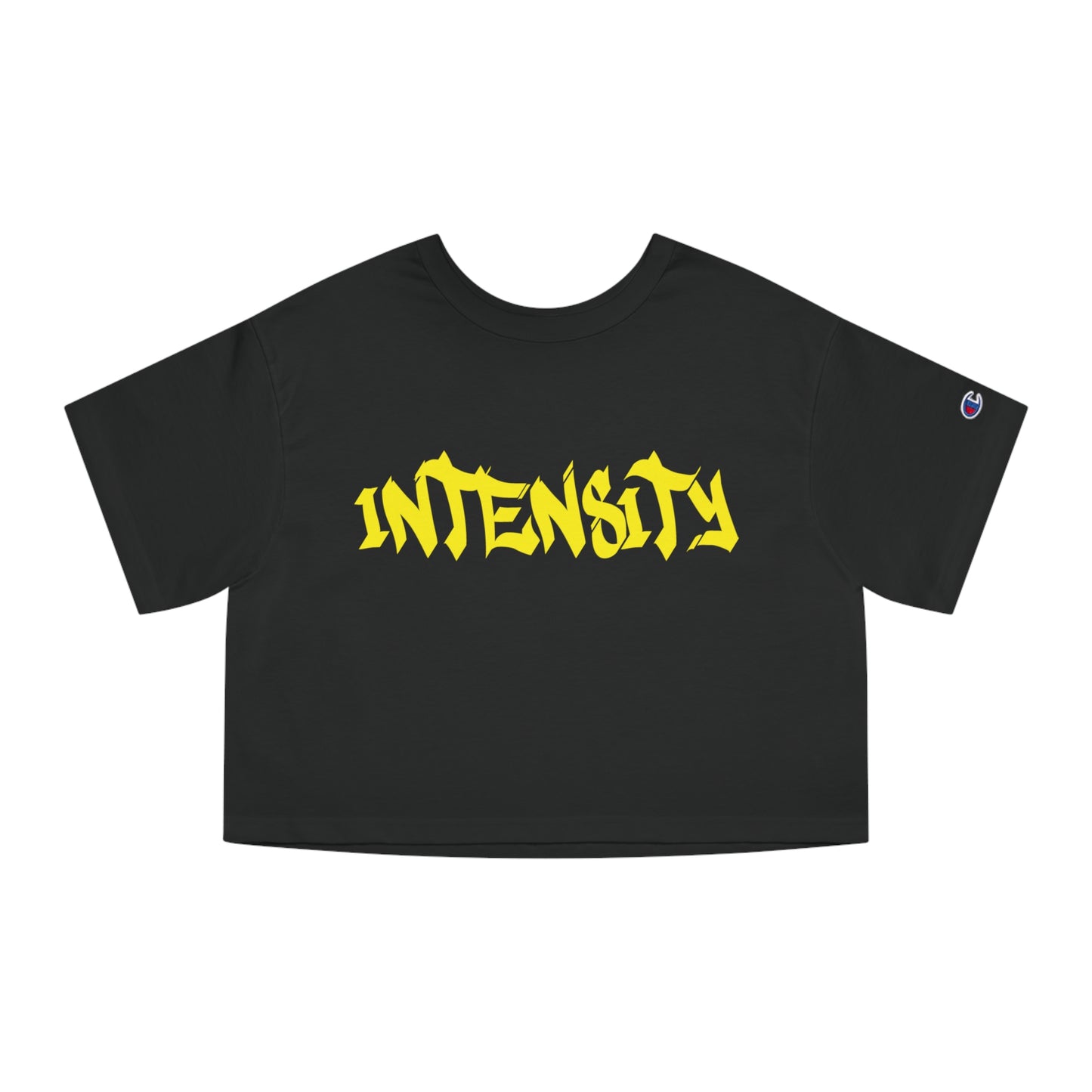 Women's "INTENSITY" Crop Top T-Shirt Yellow Logo