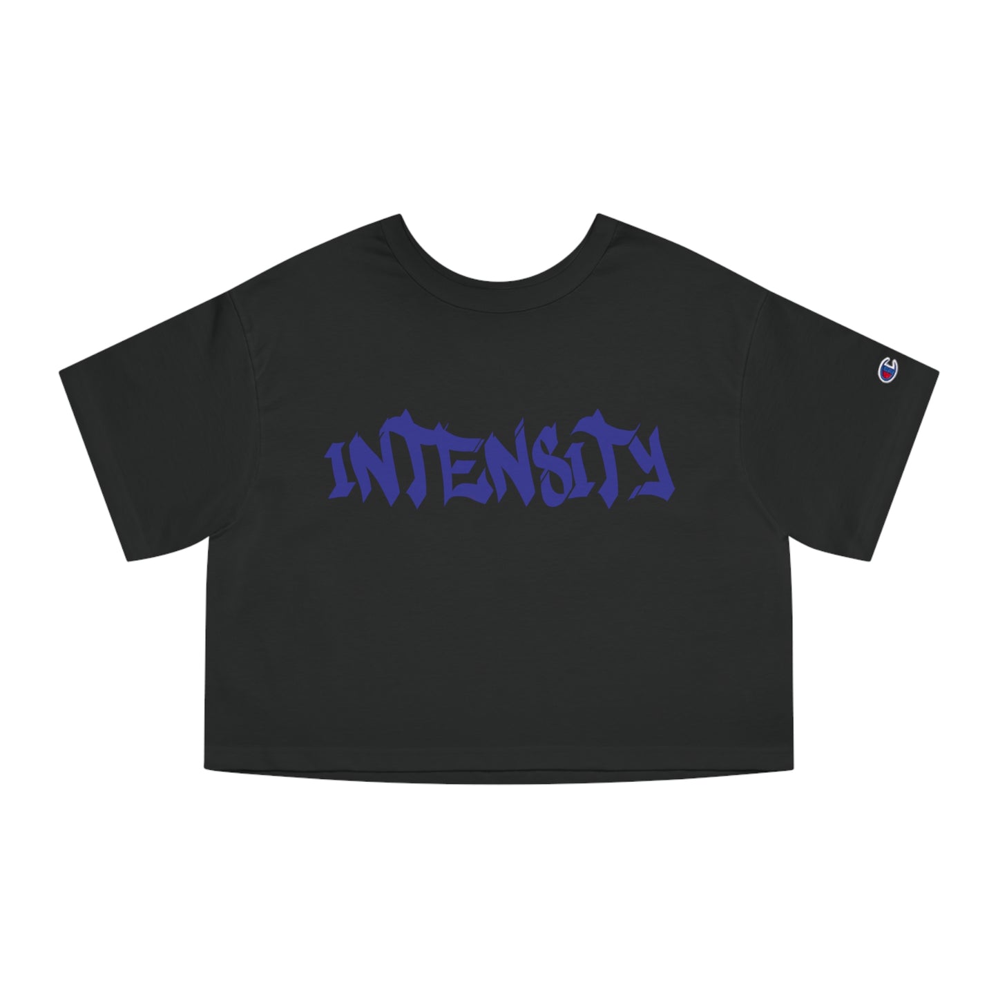Women's "INTENSITY" Crop Top T-Shirt Blue Logo