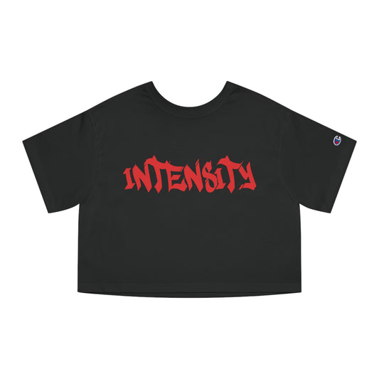 Women's "INTENSITY" Crop Top T-Shirt (Red)