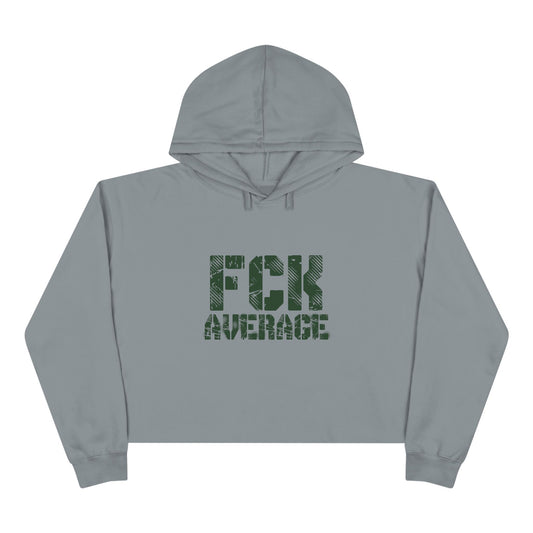 Women's "FCK Average" Crop Hoodie - Green