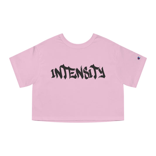 Women's "INTENSITY" Crop Top Shirt (Black)