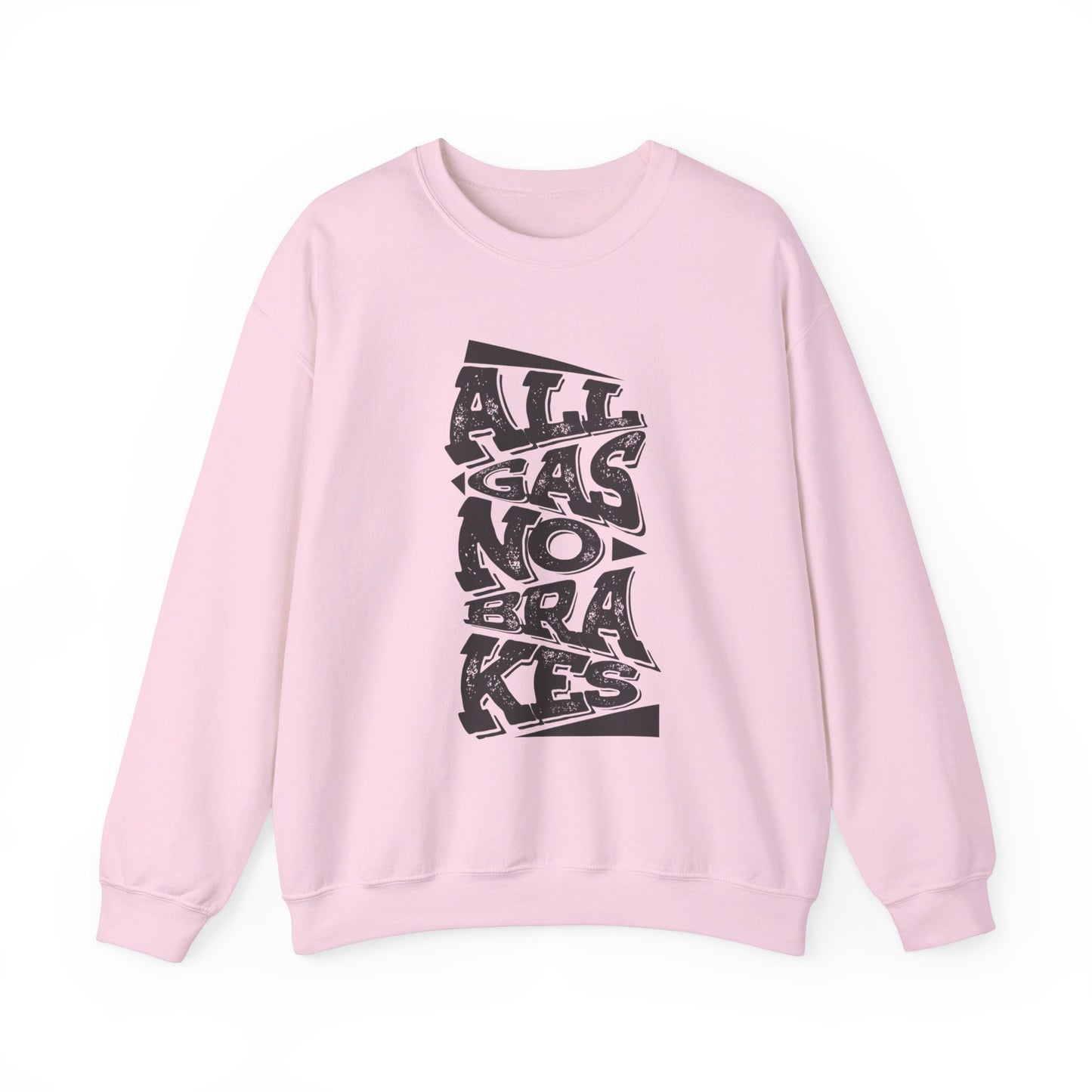 Women's "All Gas No Brakes" Crewneck Sweatshirt (Black)