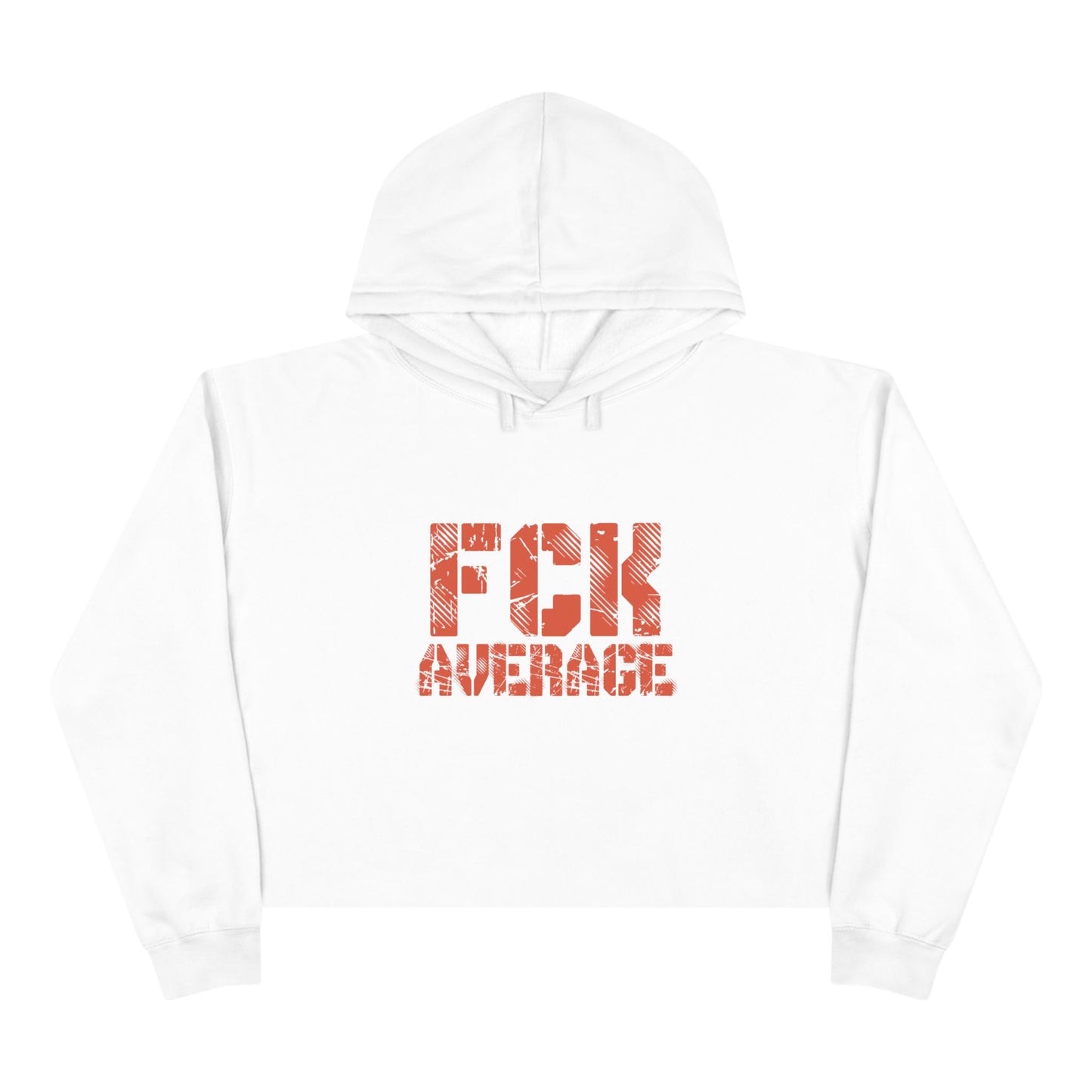 Women's "FCK Average" Crop Hoodie - Orange