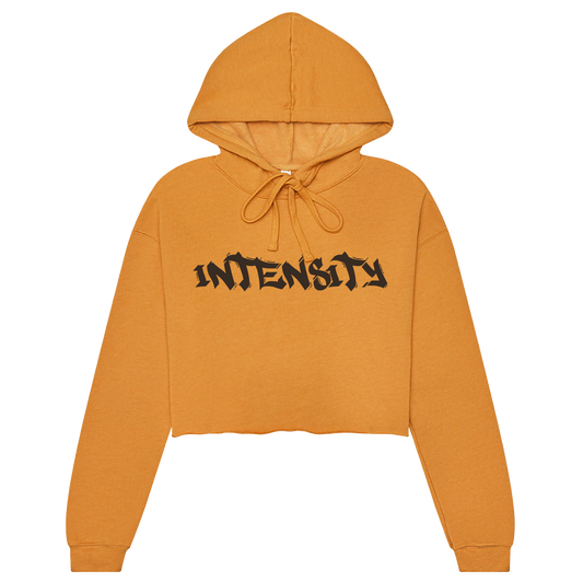 LIMITED EDITION: Women's "INTENSITY" Solid Orange Crop Top Hoodie